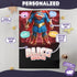 Personalized Supergirl Baby Blanket – Custom Name, Date & Background | Heroic Baby Girl Gift